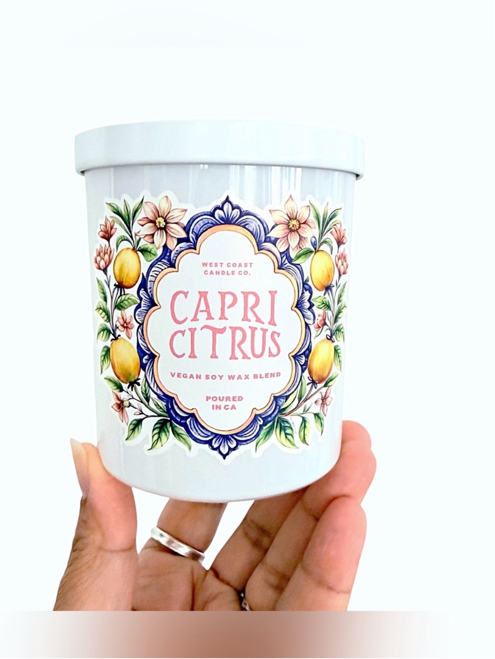Leoben Company Capri Citrus Luxury Scented Candle - White